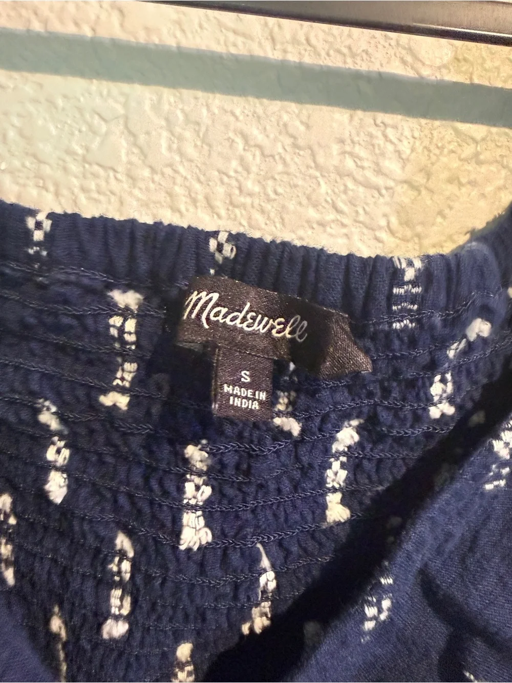 Madewell Navy Puff Sleeve Top